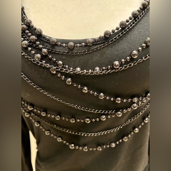 3/$50 Black Embellished Top - ** 3 FOR $50 DEAL + REDUCED SHIPPING ** - Picture 6 of 10